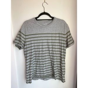 Grey and Green Striped Tee